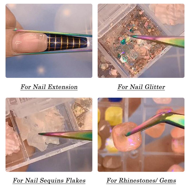 Acrylic Nail Shaping Tweezer Stainless Steel Extension Nail Shaping Clip X-Type Crystal Nail Tweezers Nail Art Rhinestones Nipper Nail Tools - Image 4