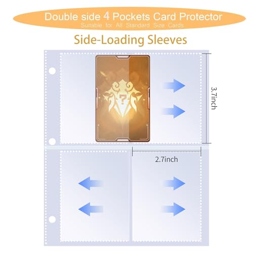 Fweel Cool Dragon Trading Card Binder - 4-Pocket Zipper Binder with 400 Pockets, Ideal for Card Collectors and Enthusiasts - Collectible Trading Card Album with Sleeves - Image 4