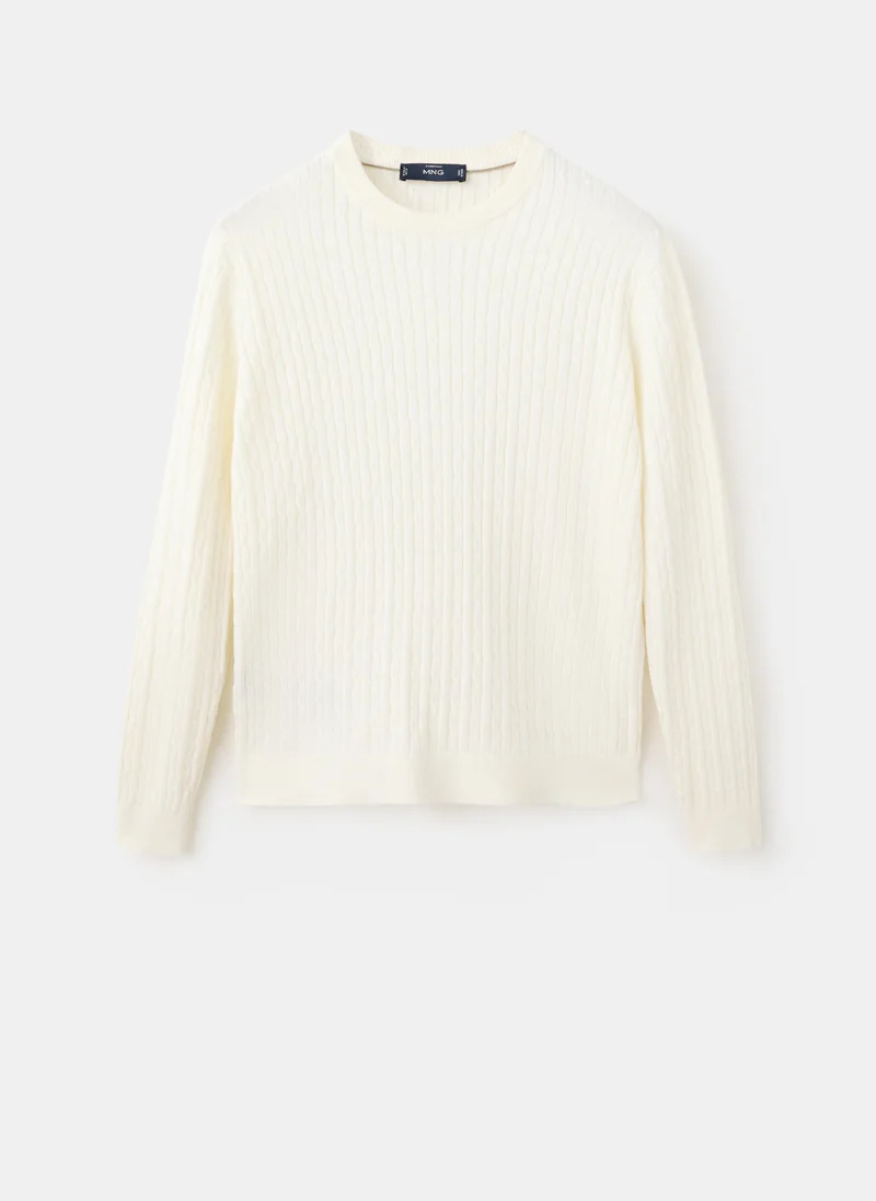 Mango Man  Cotton-lyocell blend cable-knit jumper for Men | Best Price UAE