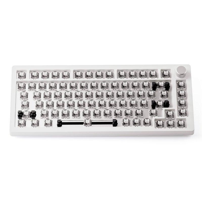 DrunkDeer A75 Rapid Trigger Mechanical Gaming Keyboard, TKL Hyper Fast Magnetic-Switch, RGB Wired USB Compact 82 Keys with Knob White,Barebone - Image 1