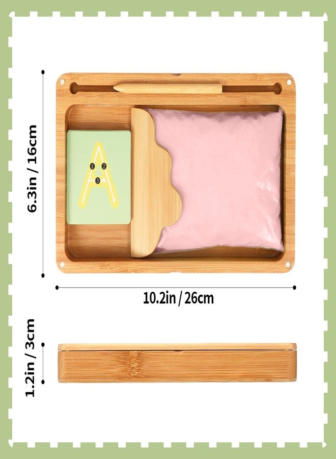 AtMini Montessori Sand Tray with Lid - Wooden Sand Trays for Kids Writing Letters and Numbers (Pink) - Image 5