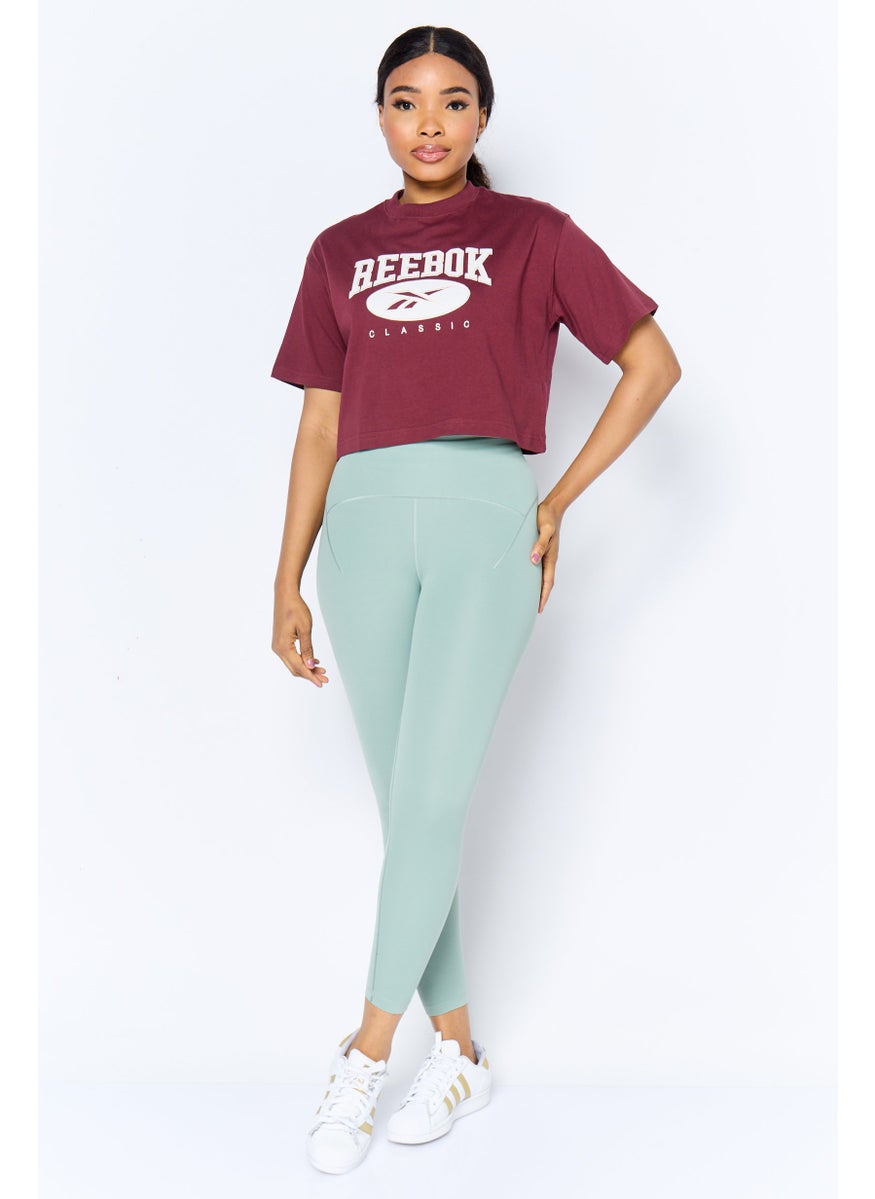 Reebok Women Sportswear Fit Short Sleeve Outdoor Top, Maroon  - Image 4