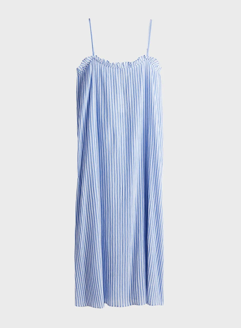 H&M Striped Ruffle Dress