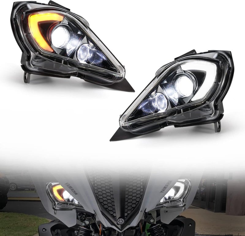 A & UTV PRO LED Headlights Assembly Kit for Yamaha YFZ 450, Raptor 250/350/700, Wolverine 350/450 - Image 1
