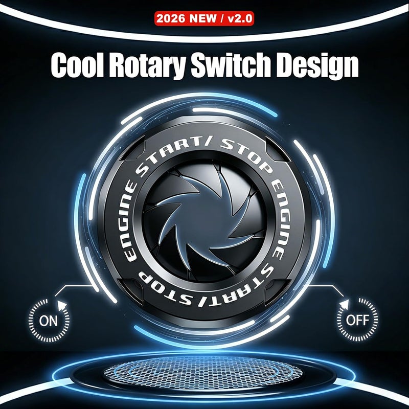 Tybasthe Rotary Start Button Cover, Car Engine Start Stop Accessories, Auto Ignition Switch Cover, Black - Image 3