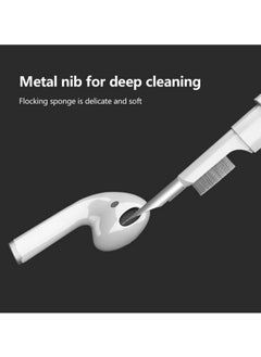 ELTRAZONE Cleaner Kit for Airpods Pro 1 2 Multi Function Cleaning Pen Soft Brush for Bluetooth Earphones Case Wireless Earphones Wireless Earbuds Cleaning Tools for Huawei Samsung MI Earbuds White  - Image 3