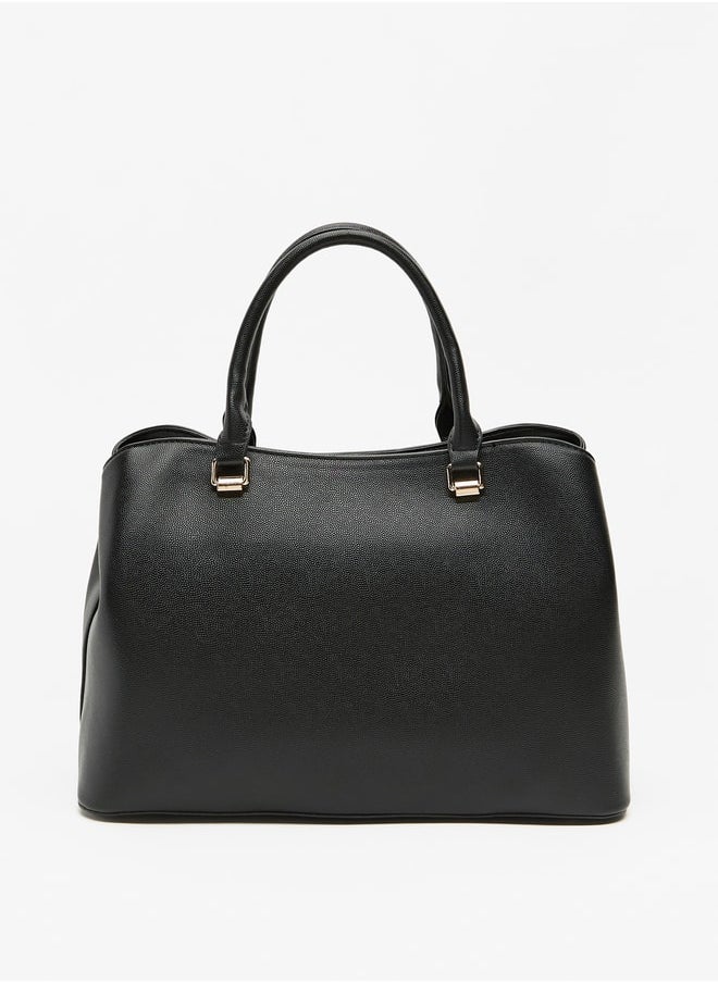 Flora Bella By Shoexpress Solid Tote Bag with Double Handle and Zip Closure  - Image 3