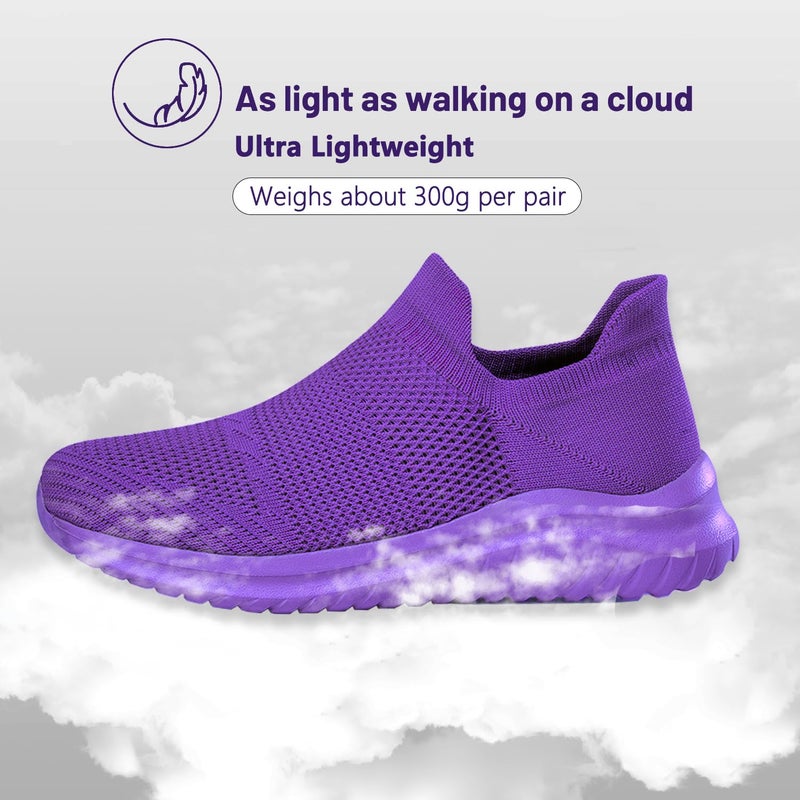 WCALULEG Women's Slip On Sneakers Women, Non Slip Work Shoes Comfortable Lightweight Breathable Casual Shoes for Walking Travel Work (Purple, Adult, Women, 8.5, Numeric, US Footwear Size System, Medium) - Image 5