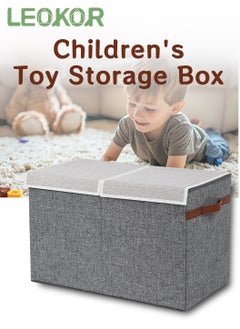 LEOKOR Toys Organizer Toy Chest with Lids, Foldable Toy Storage Organizer with Handles, Playroom Organizers for Nursery Room Playroom, Living Room, Large Toy Box for Boys and Girls, 25"x13" x16"  - Image 2