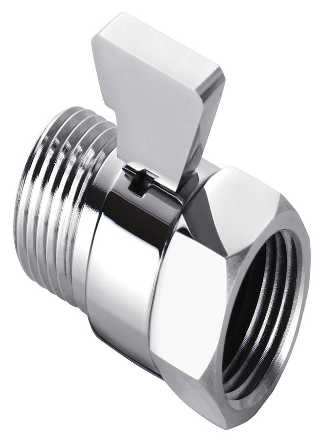Tenfe Water Flow Control Shut Off Valve, Brass Adjustable Water Pressure Regulator for Hand Held Shower Head & Bidet Sprayer, Polished Chrome Water Saver G1/2 Standard Connection - Image 1