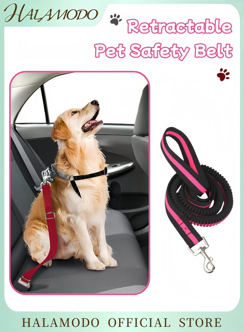 هالامودو حزام أمان للحيوانات الأليفة قابل للتعديل للسيارات حزام أمان عاكس لتقييد السيارة حزام أمان للكلاب الصغيرة والمتوسطة من النايلون حزام لتثبيت الحيوانات الأليفة للسفر بالسيارة - Image 1