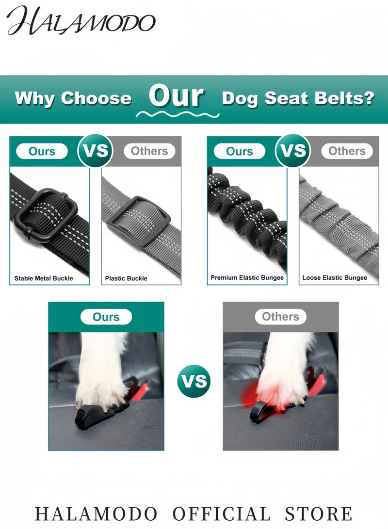 هالامودو حزام أمان للحيوانات الأليفة قابل للتعديل للسيارات حزام أمان عاكس لتقييد السيارة حزام أمان للكلاب الصغيرة والمتوسطة من النايلون حزام لتثبيت الحيوانات الأليفة للسفر بالسيارة - Image 5