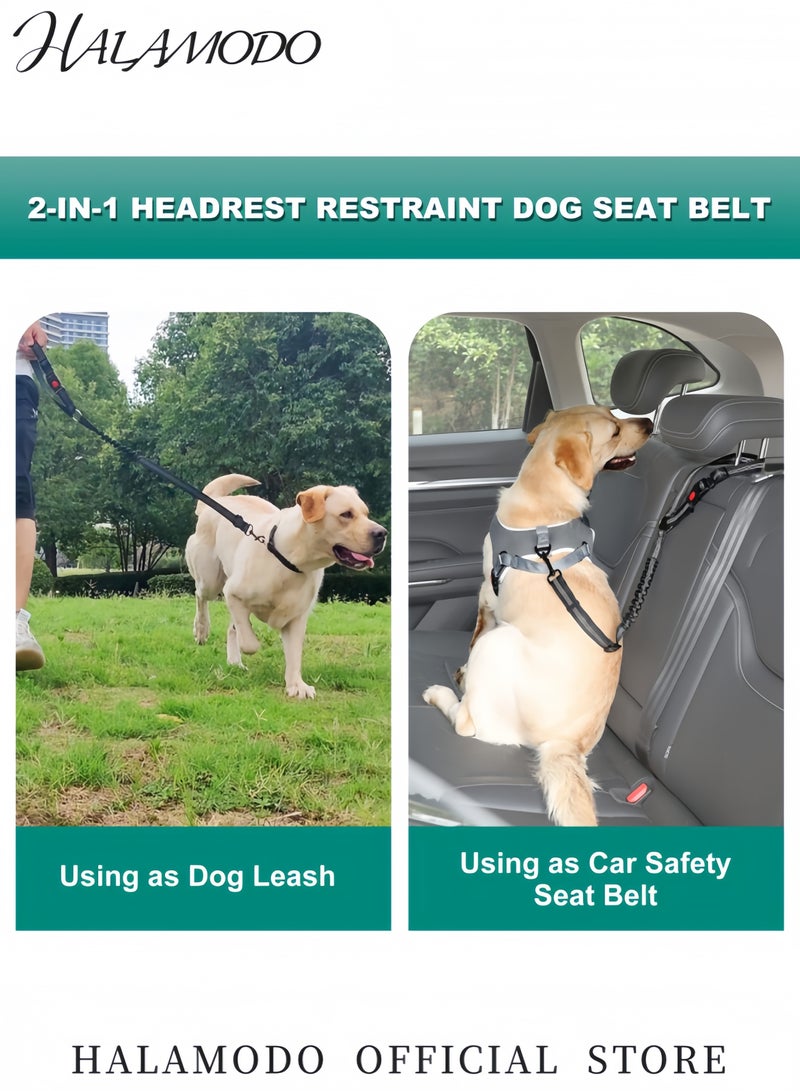 هالامودو حزام أمان للحيوانات الأليفة قابل للتعديل للسيارات حزام أمان عاكس لتقييد السيارة حزام أمان للكلاب الصغيرة والمتوسطة من النايلون حزام لتثبيت الحيوانات الأليفة للسفر بالسيارة - Image 4