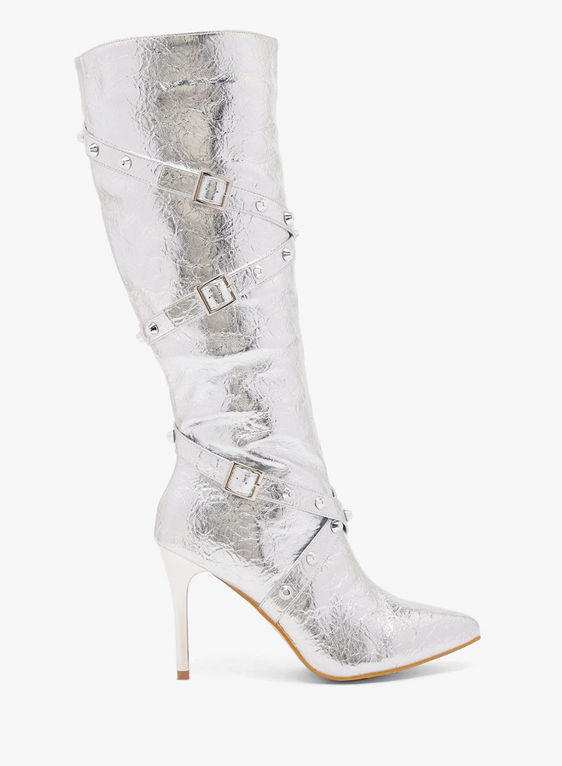 Ginger Pointed Toe Stiletto Heel Knee High Boots - Image 1