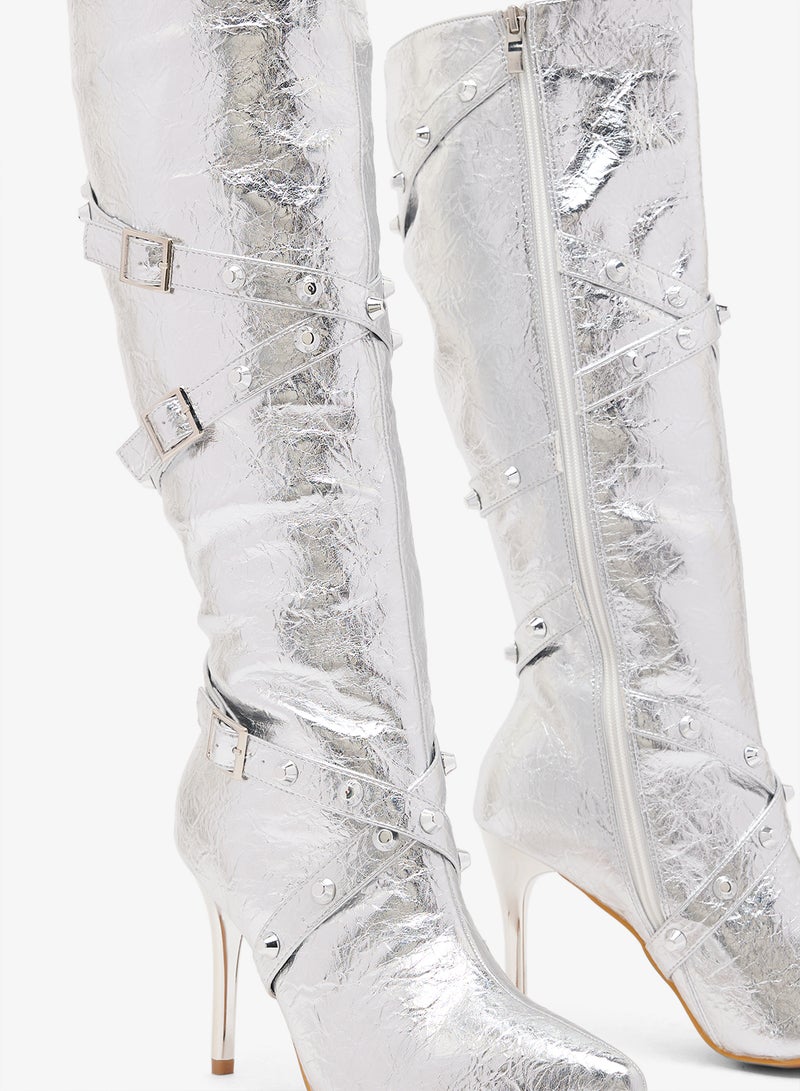 Ginger Pointed Toe Stiletto Heel Knee High Boots - Image 4