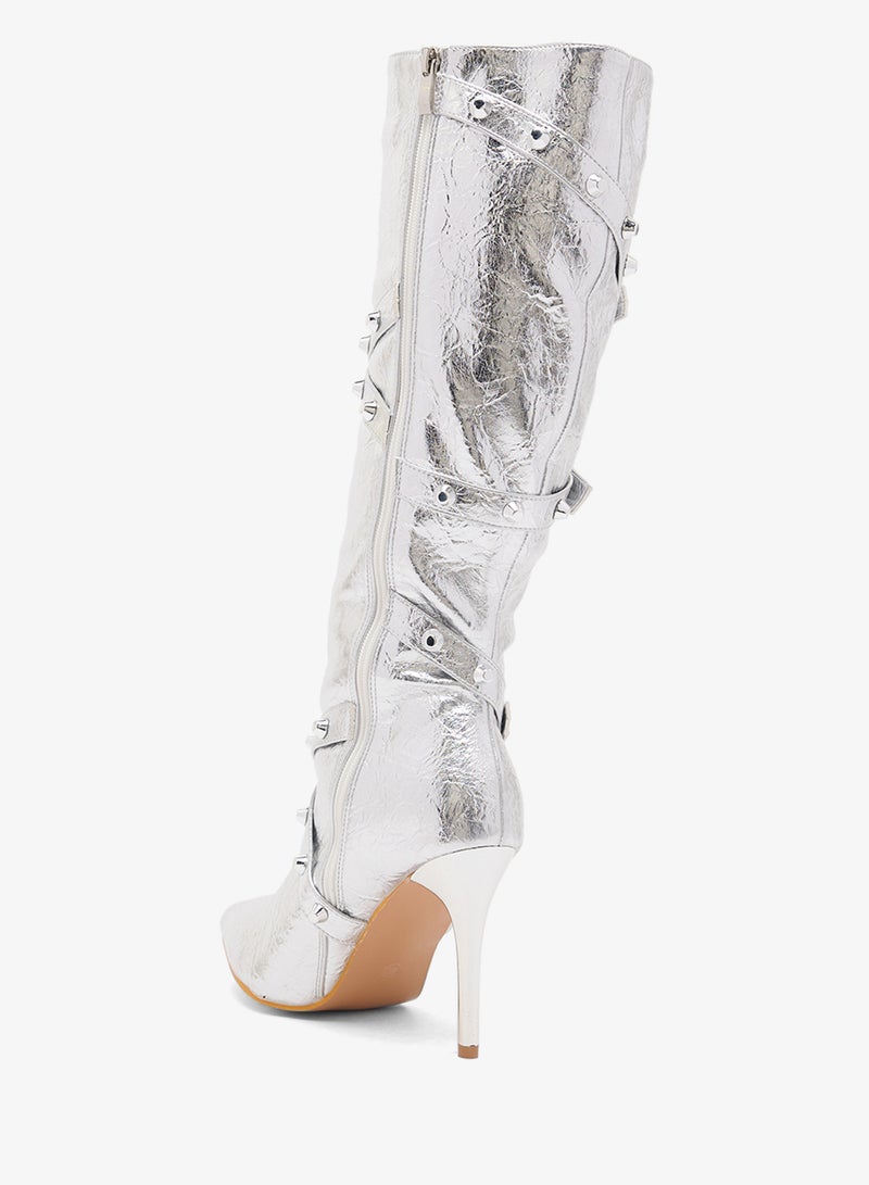 Ginger Pointed Toe Stiletto Heel Knee High Boots - Image 3