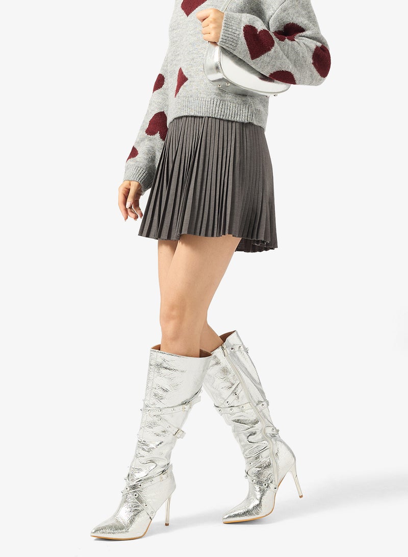 Ginger Pointed Toe Stiletto Heel Knee High Boots - Image 5