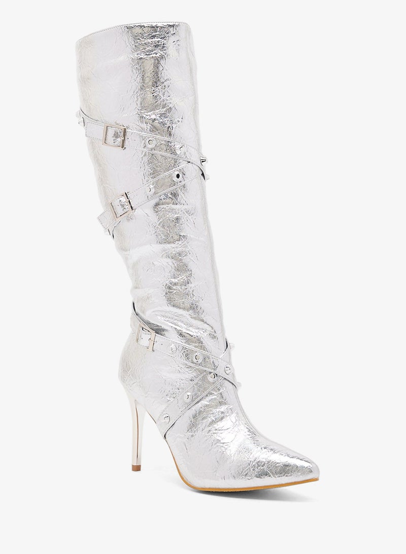 Ginger Pointed Toe Stiletto Heel Knee High Boots - Image 3