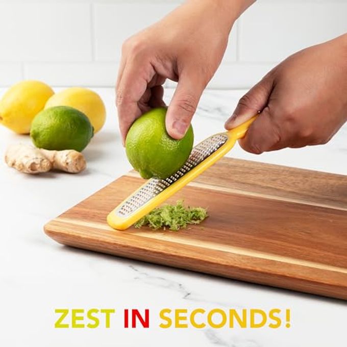 joie Grate Zester, Handheld Grater Ideal for Citrus, Hard Cheese, Chocolate, Cinnamon, and Nutmeg, Stainless Steel, Multiuse Kitchen Tool, BPA-Free, Colors May Vary - Image 3