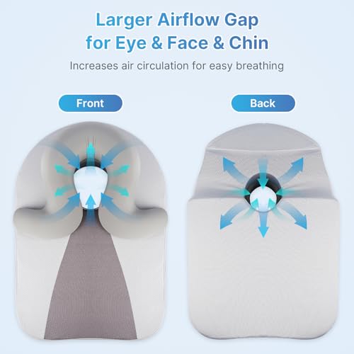 ArtyCozy Eye Face Down Pillow Set for Sleeping, BBL, Retinal Surgery Recovery, Soft U-Shaped Memory Foam Stomach Sleeping Prone Pillow with Adjustable Loop for Personalized Comfort, Home Massage Pillows, Grey - Image 4