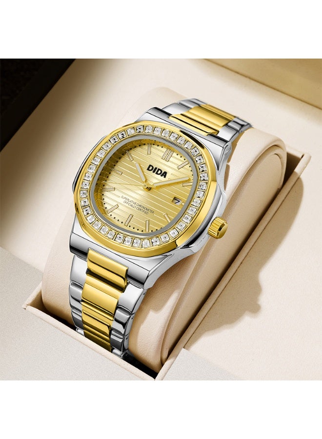 DIDA Men's Stainless Steel Waterproof Watch C103 Gold - Image 2