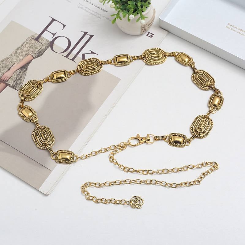 The Black Pearl Accessories Golden Metal Waist Belt for Women - Image 2