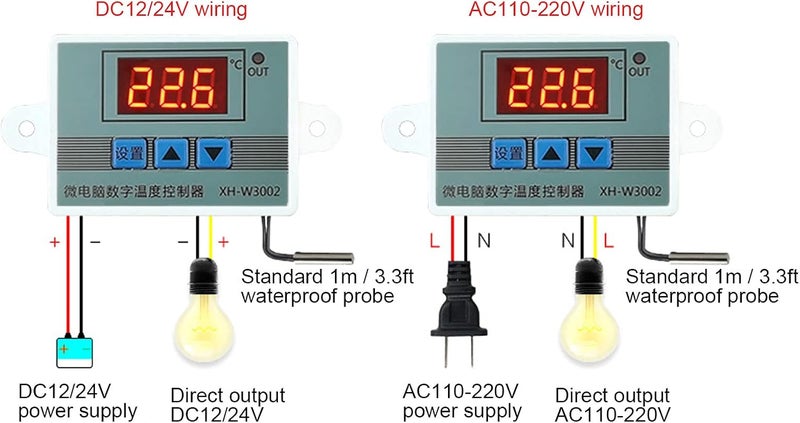 Junlucki Temperature Controller, High Precision Celsius Hatching Thermostat Multifunction for Breeding for Chemical(110-220v) - Image 5