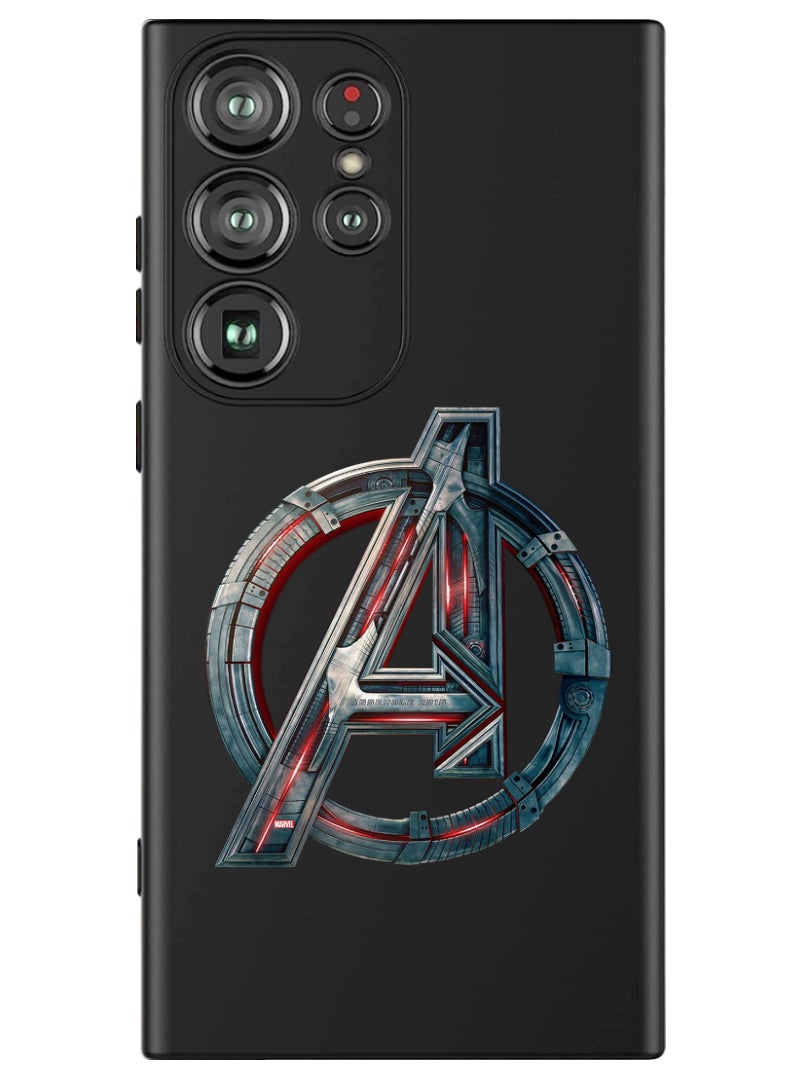 Theodor Protective Slim Fit Case Liquid Silicone Cover with Full Body Protection Anti-Scratch Shockproof Case For Samsung Galaxy S24 Ultra (Black) - avenger-logo - Image 1