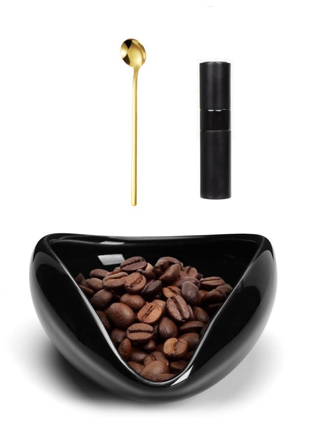 هومستر 3 جهاز كمبيوتر شخصي مجموعة السيراميك كوب جرعة حبوب القهوة و زجاجة رش حبوب الإسبريسو مع ملعقة هدية ذهبية مجموعة ملحقات بار القهوة وعاء جرعة إسبريسو جرعة واحدة مجموعة علبة القياس - Image 2