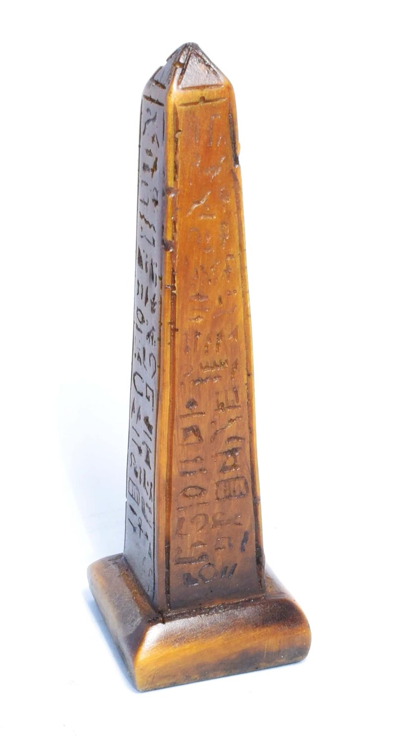 immatgar pharaonic Decorative Egyptian Obelisk ancient Egyptian souvenirs gifts handmade Home decor Sculptures (Brown - 10 CM Long)