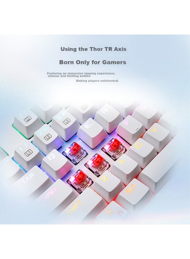 Thunderobot K104 Glass Wired Gaming Mechanical Keyboard, Rgb Backlit Keyboard, For Computer Gaming, Laptop, Office, Home Use, Full Anti-ghosting, Valorant Cs2, Red Switch - Image 3