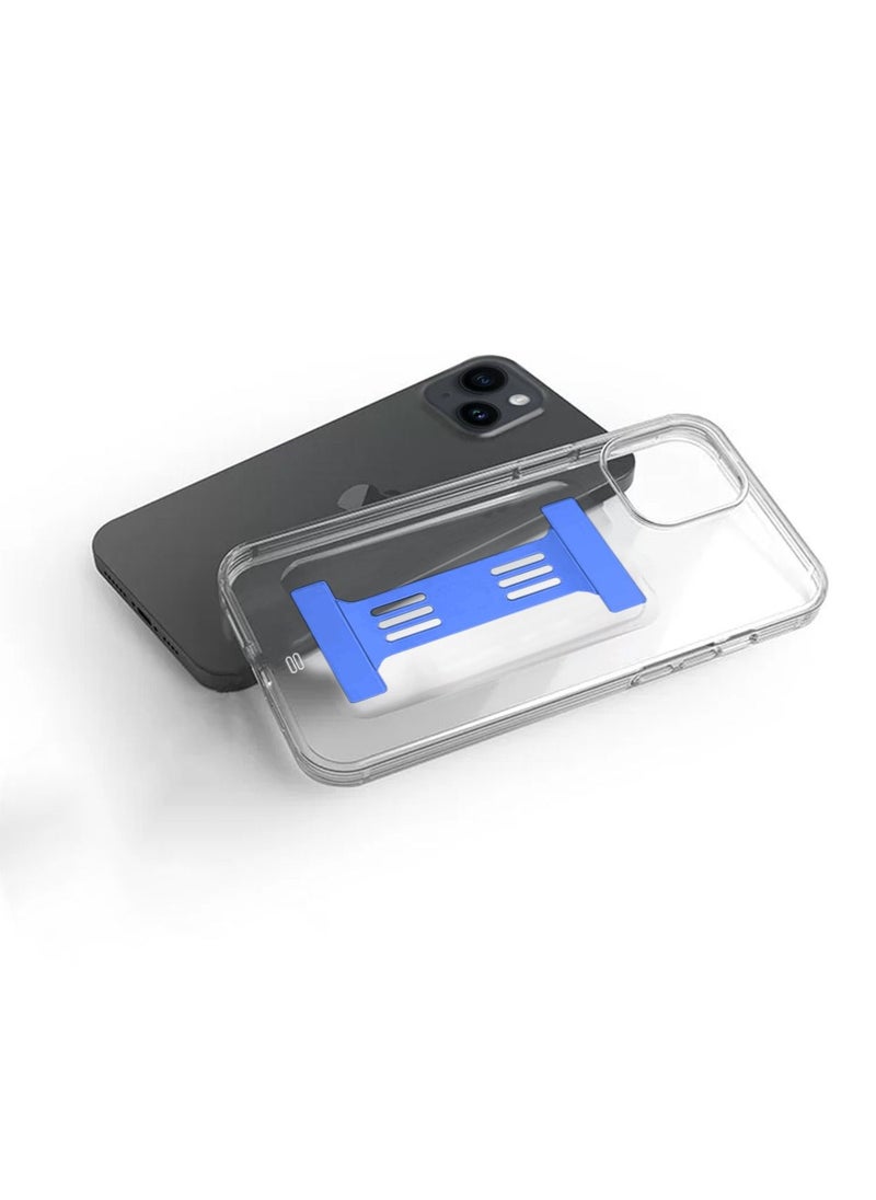 Wtech - Hand Strap Phone Case Cover For Apple iPhone 14 Plus Clear/Blue - Image 1