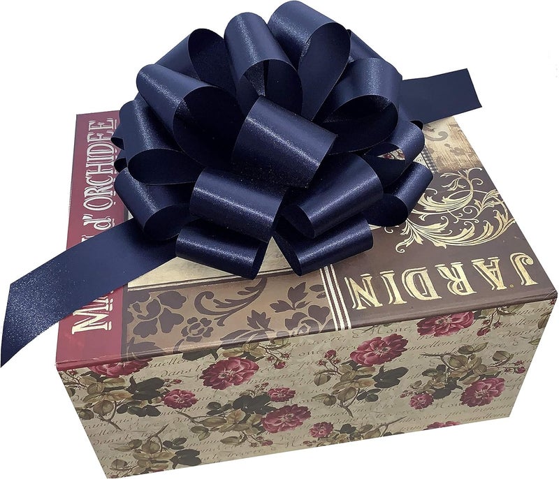 GiftWrap Etc. Large Navy Blue Ribbon Pull Bows - 9" Wide, Set of 6, Christmas Decor, Presents, Police Support, Law Enforcement Appreciation, Thin Blue Line, Birthday, Gift Basket Decoration - Image 4