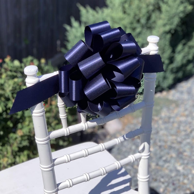 GiftWrap Etc. Large Navy Blue Ribbon Pull Bows - 9" Wide, Set of 6, Christmas Decor, Presents, Police Support, Law Enforcement Appreciation, Thin Blue Line, Birthday, Gift Basket Decoration - Image 3