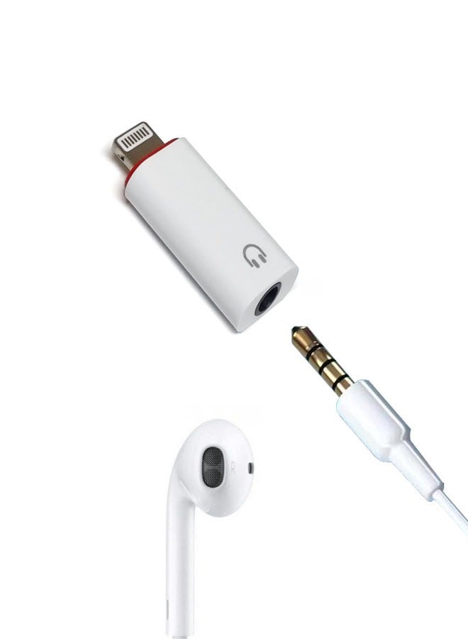 Lightning To 3.5 MM Headphone Adapter - white color - Image 1