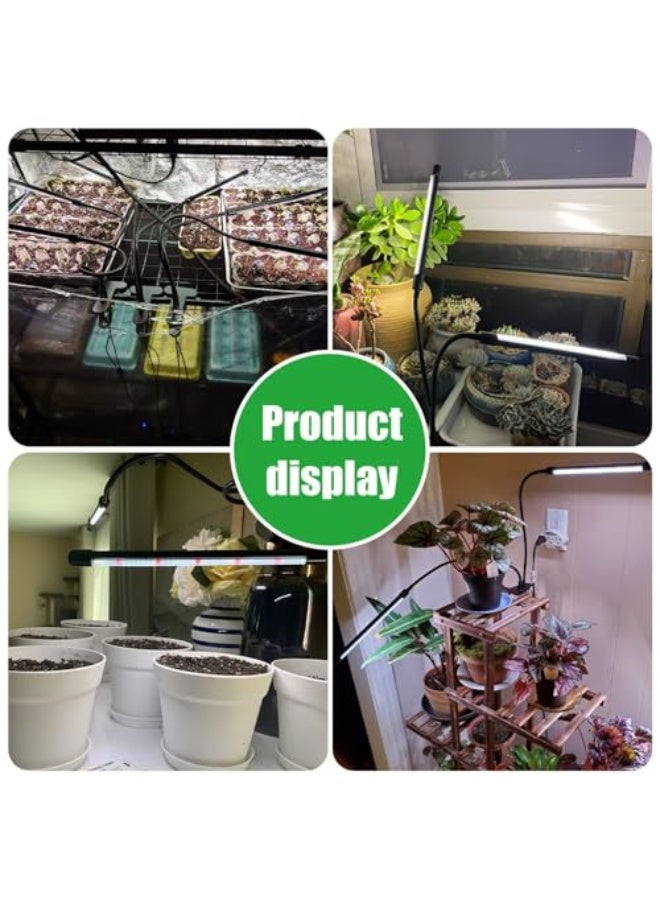 مصباح نمو نباتات، 6000 كلفن، طيف كامل، مزود بمصابيح LED بيضاء وحمراء للنباتات الداخلية، قابل للتعتيم بخمسة مستويات، تشغيل/إيقاف تلقائي لمدة 4 أو 8 أو 12 ساعة. - Image 3