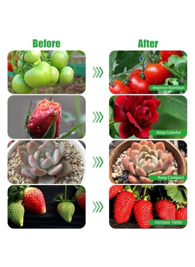 مصباح نمو نباتات، 6000 كلفن، طيف كامل، مزود بمصابيح LED بيضاء وحمراء للنباتات الداخلية، قابل للتعتيم بخمسة مستويات، تشغيل/إيقاف تلقائي لمدة 4 أو 8 أو 12 ساعة. - Image 5