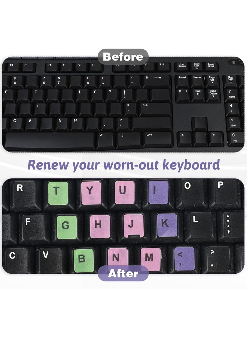 SUNSAR 4PCS English Keyboard Replacement Letter Stickers Universal Keyboard Sticker Matte English Keyboard Alphabet Sticker with Color Background and Black Lettering for PC Computer Laptop Desktop-English - Image 5
