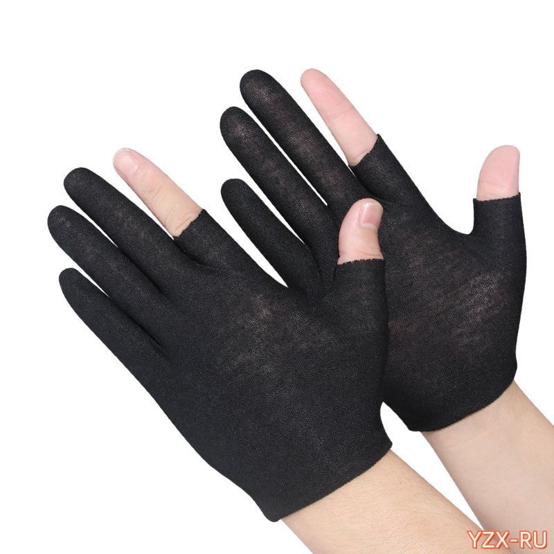 Night Moisturizing Cotton Gloves - 100% Breathable Black Fabric for Sensitive Eczema Dry Skin - Reusable Machine-Washable Design for Overnight Care - Image 1