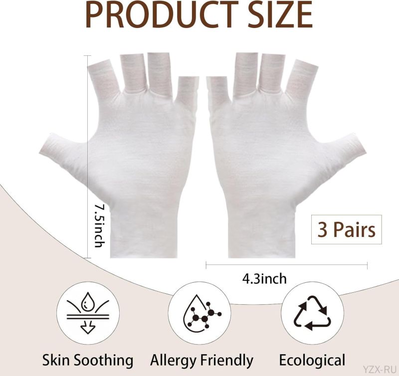Night Moisturizing Cotton Gloves - 100% Breathable Black Fabric for Sensitive Eczema Dry Skin - Reusable Machine-Washable Design for Overnight Care - Image 3