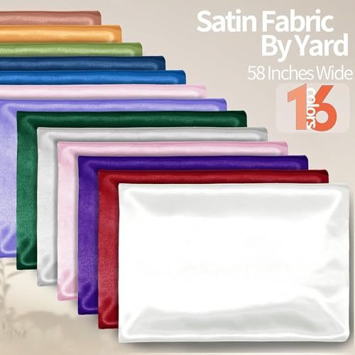 RR Design Plain Silky Satin Dress/Pillow Cover/scrunches Fabric Plain Material Silk and Shine Fabric Material (Width:- 44")(White,1 Meter) (Ivory) - Image 3
