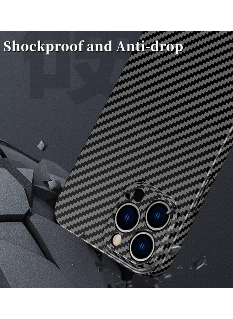 Raxoom Personality Handsome Light Thin Carbon Fiber Pattern PC Phone case Compatible with iPhone 12 Pro max Unique Comfortable Cool Shockproof Back Cover - Image 2