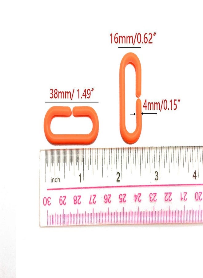 Hyamass 200Pcs Orange C-Clips Plastic Chain Links for Birds & Small Pets - Image 2
