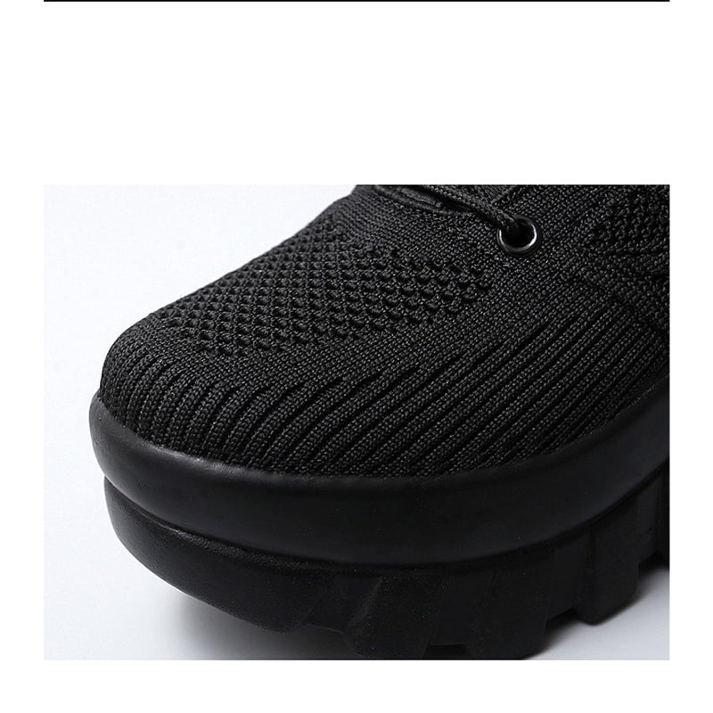 XBLDU Women's Chunky Platform Comfort Orthopedic Wedge Walking Shoes Fashion Knitted Breathable Lace Up Lug Sole Casual Non-Slip Running Shoes With Arch Support (black, Adult, Women, 8.5, Numeric, US Footwear Size System, Medium) - Image 5