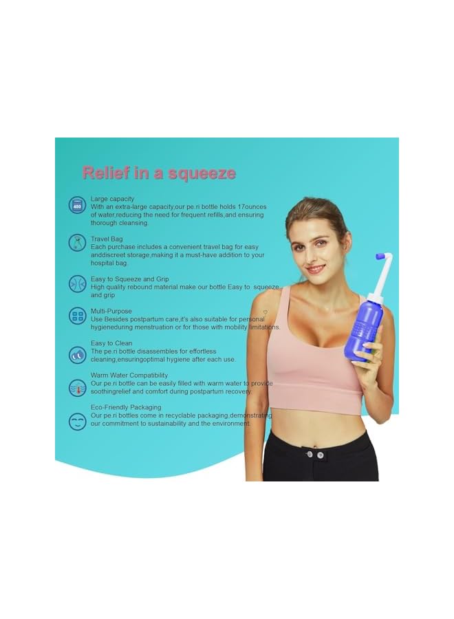 The Bros Premium Portable Shattaf Bidet, Portable Bidet, 650 ml Portable Bidet with Retractable Nozzle, Postpartum Care, Travel shattaf, peri bottle (Purple, 650ML) - Image 3