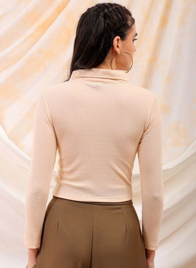 Freehand  Women Regular Fit Solid Collared Neck Long Sleeve Top  | Best Price UAE