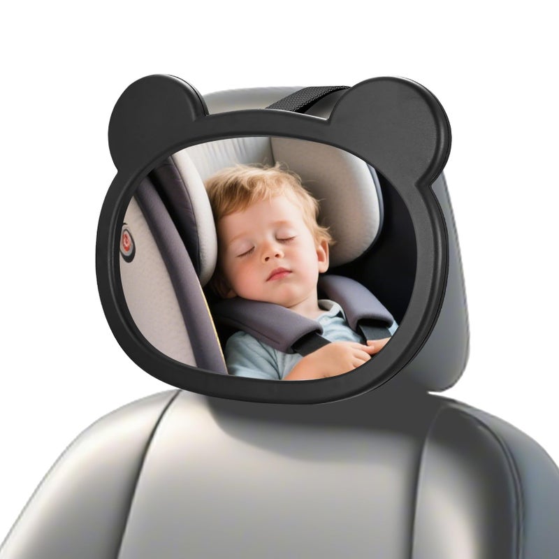 Fulushouxi 1 PcsBaby Car Mirror for Backseat, Safety Baby Car Seat Mirror for Rear Facing, Shatterproof Hook Clip Clear Wide View & 360Â° Rotation Baby Mirrors Essentials Accessories - Image 1