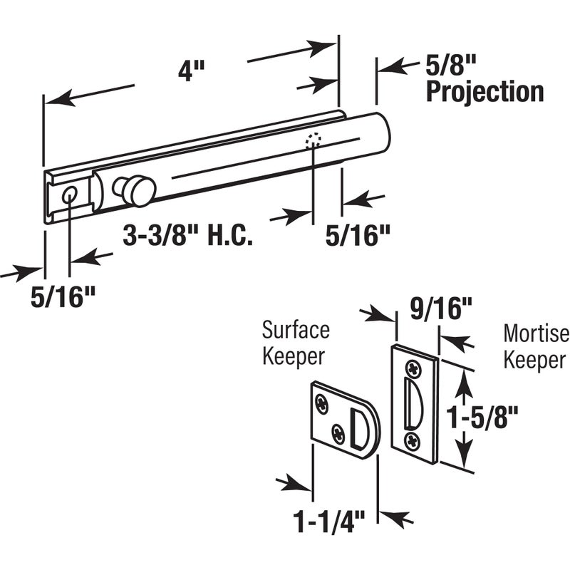 برايم-لاين برايم لاين U 9961 4 بوصة. سطح الترباس من النحاس الصلب بلمسة نهائية من النحاس المصقول (عبوة واحدة) - Image 3