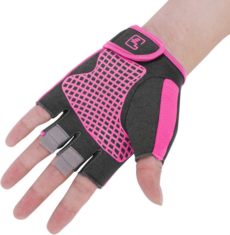 Clobeau Biking Gloves Kids Boys Girls Cycling Exercise Half Finger Fingerless Gloves Child Motor Bike Riding Anti-Slip Weight Lifting Bikes Workout Climbing Bicycle Glove Gym Skate Glove - Image 5