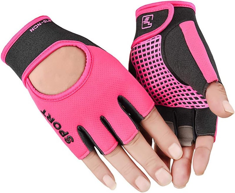 Clobeau Biking Gloves Kids Boys Girls Cycling Exercise Half Finger Fingerless Gloves Child Motor Bike Riding Anti-Slip Weight Lifting Bikes Workout Climbing Bicycle Glove Gym Skate Glove - Image 1